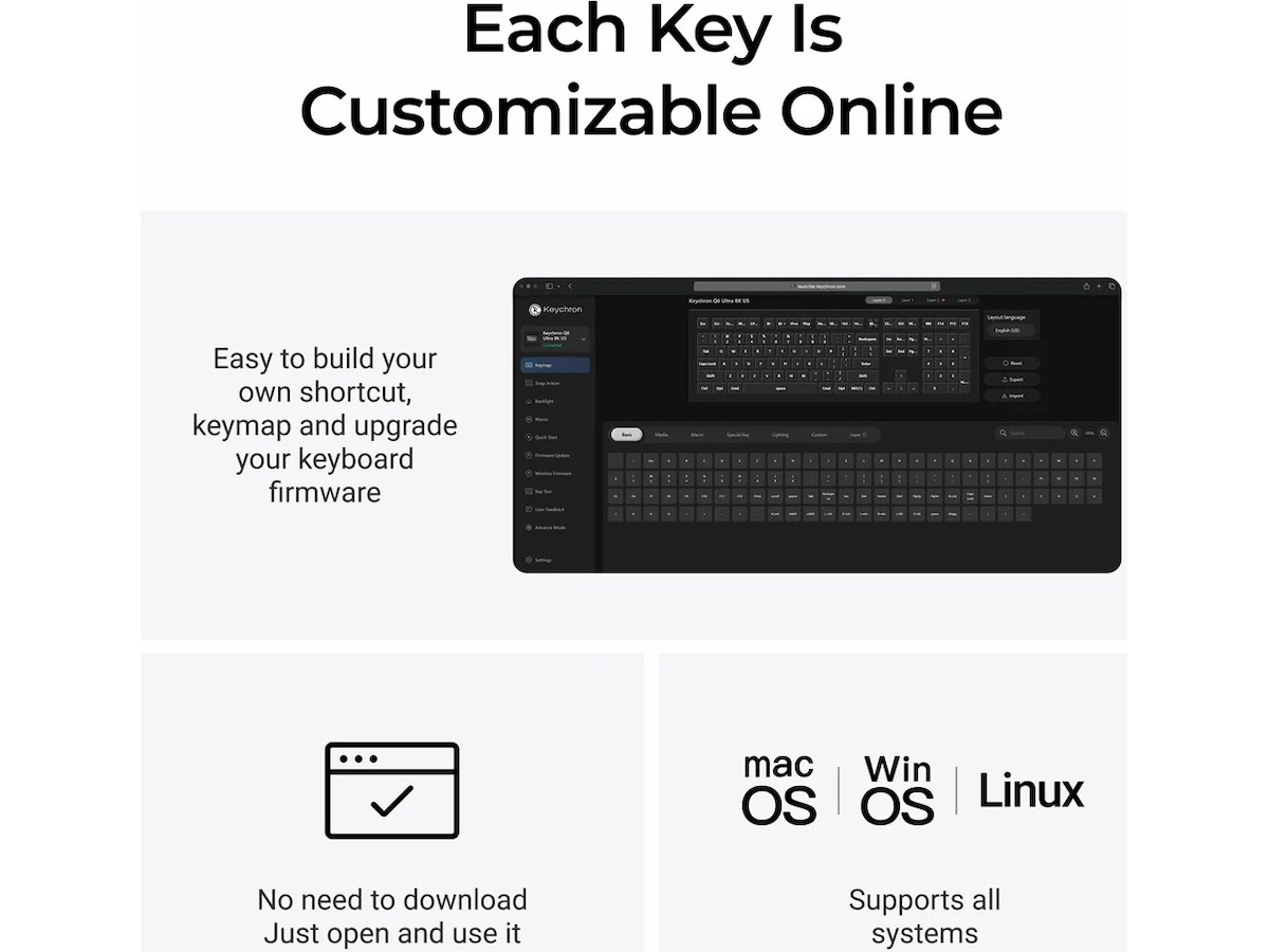 Keychron Q1 Ultra 100% 8K Brown Trådløs Gamingtastatur Gamingtastatur