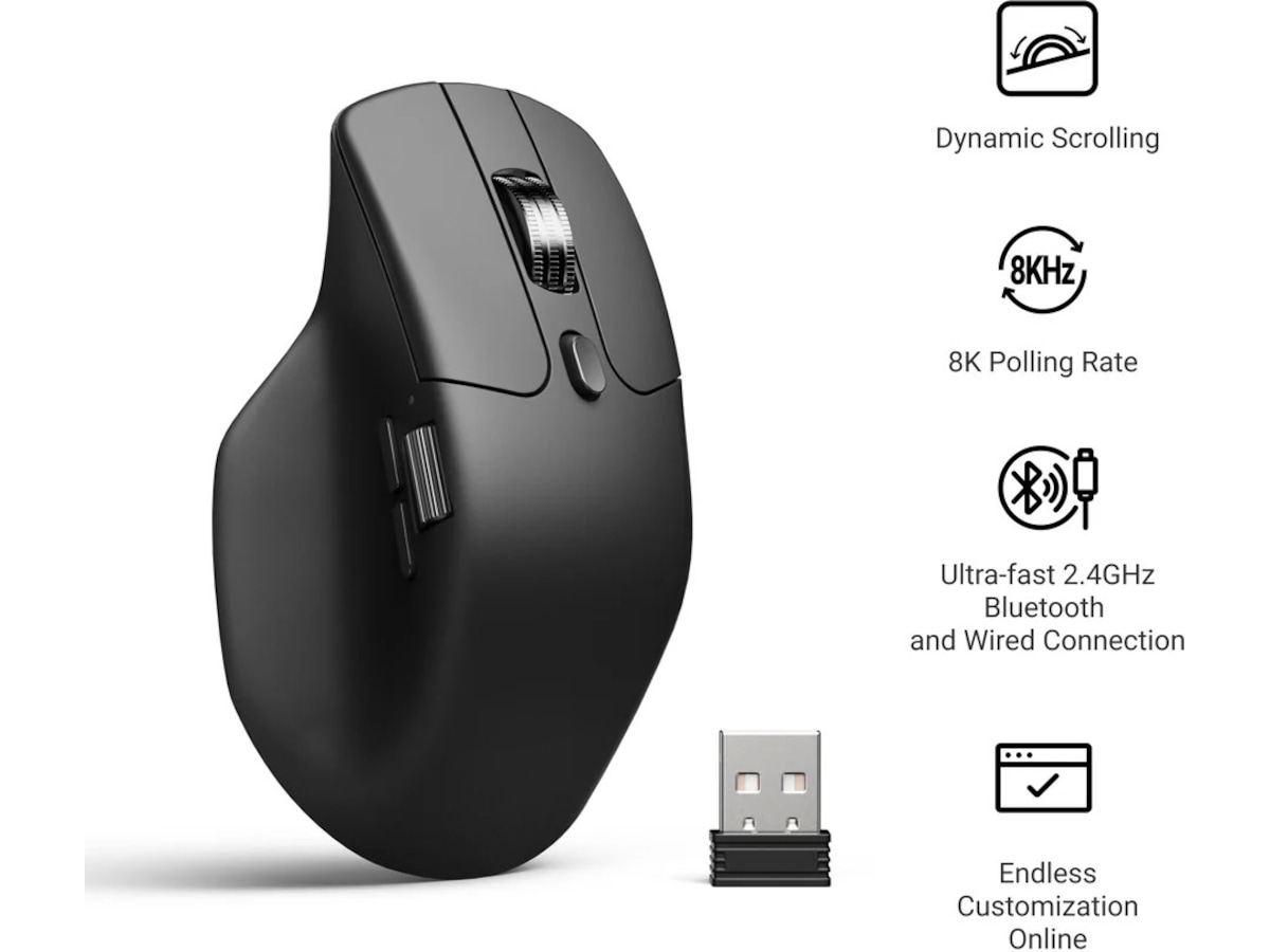 Keychron M6 trådløs optisk mus (sort) Mus