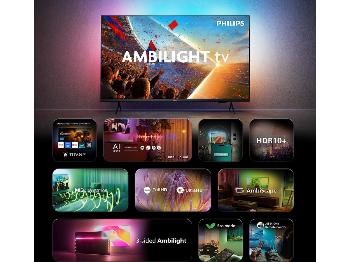 Philips 65'' PUS8001 4K Ambilight LED Smart TV (2026) 60 - 69 tommer TV