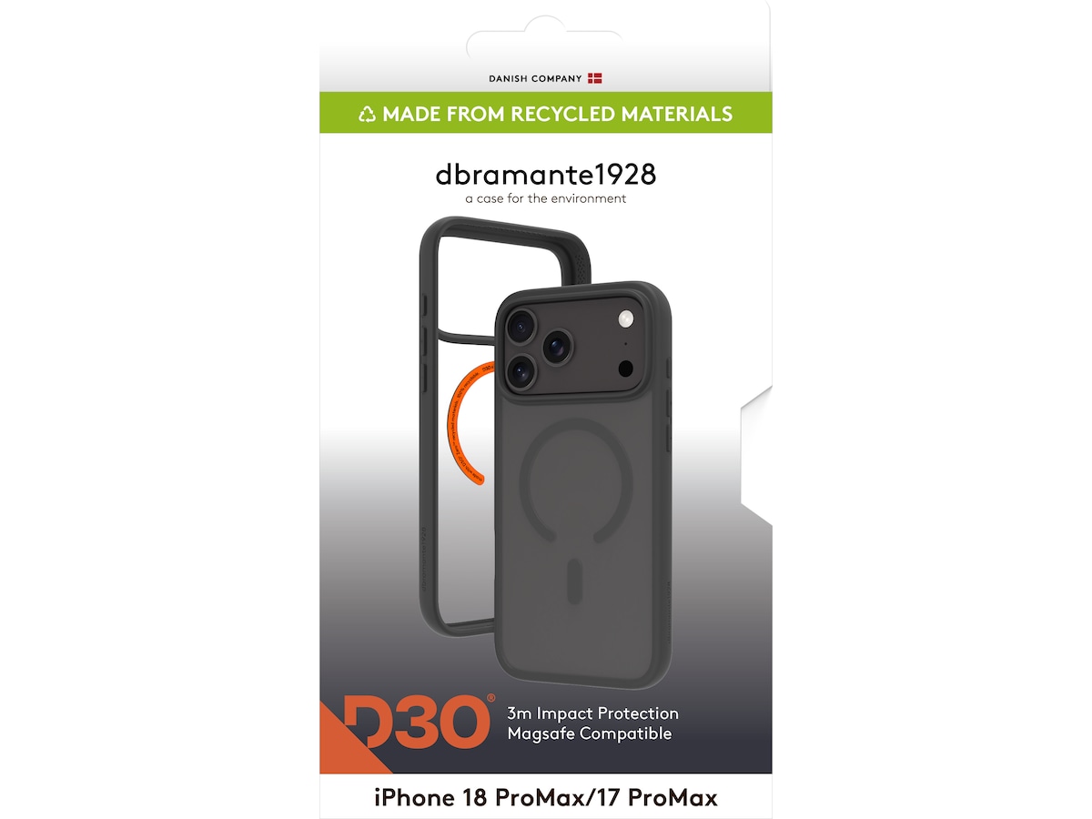 dbramante1928 iPhone 17 Pro Max/ 18 Pro Max Grenen Ultra D3O MS (sort) Mobildeksel