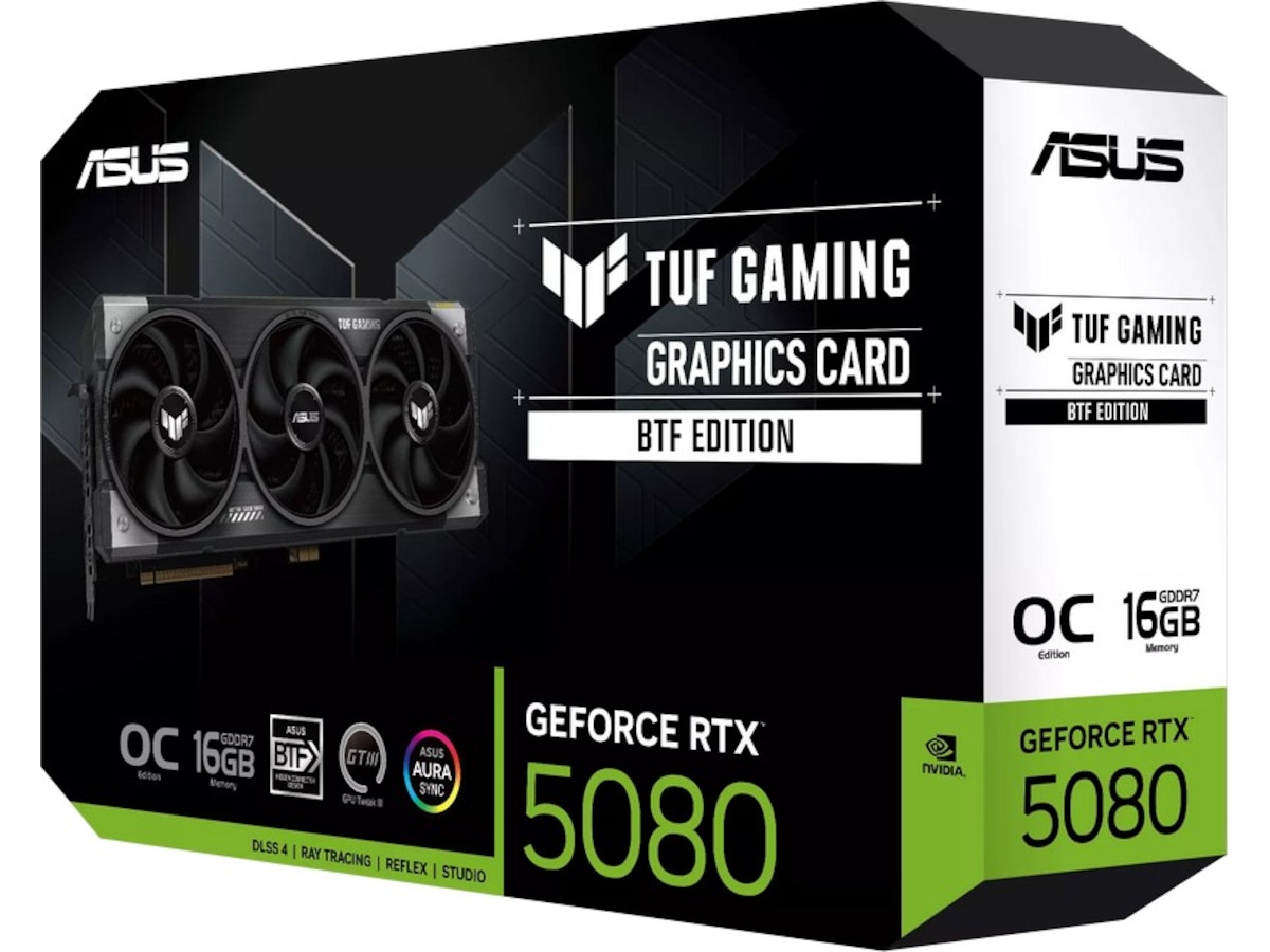ASUS TUF Gaming GeForce RTX 5080 16GB GDDR7 BTF OC Edition Skjermkort