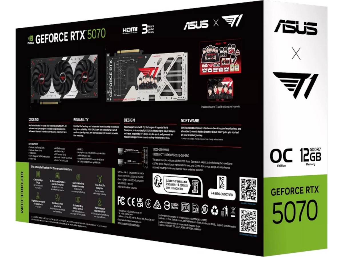ASUS T1 GeForce RTX 5070 OC Skjermkort