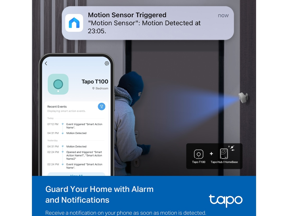 Tapo T100 V1.2 Smart bevegelsessensor 3-pack Sensorer