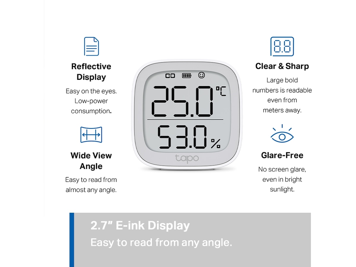Tapo T315 V1.2 Smart temperatur- og fuktighetsmåler 3-pack Sensorer