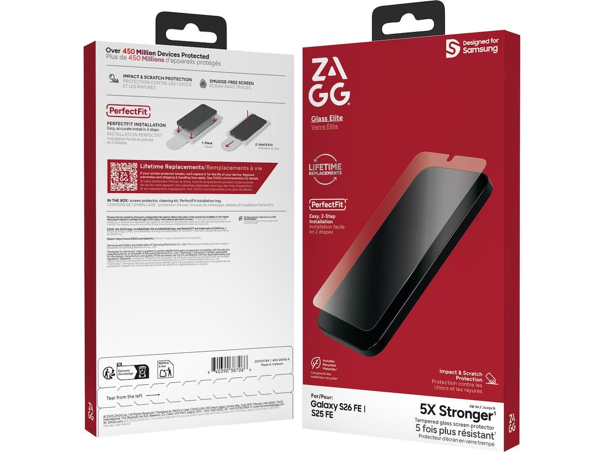 Zagg InvisibleShield Glass Elite Samsung Galaxy S26 FE Skjermbeskytter