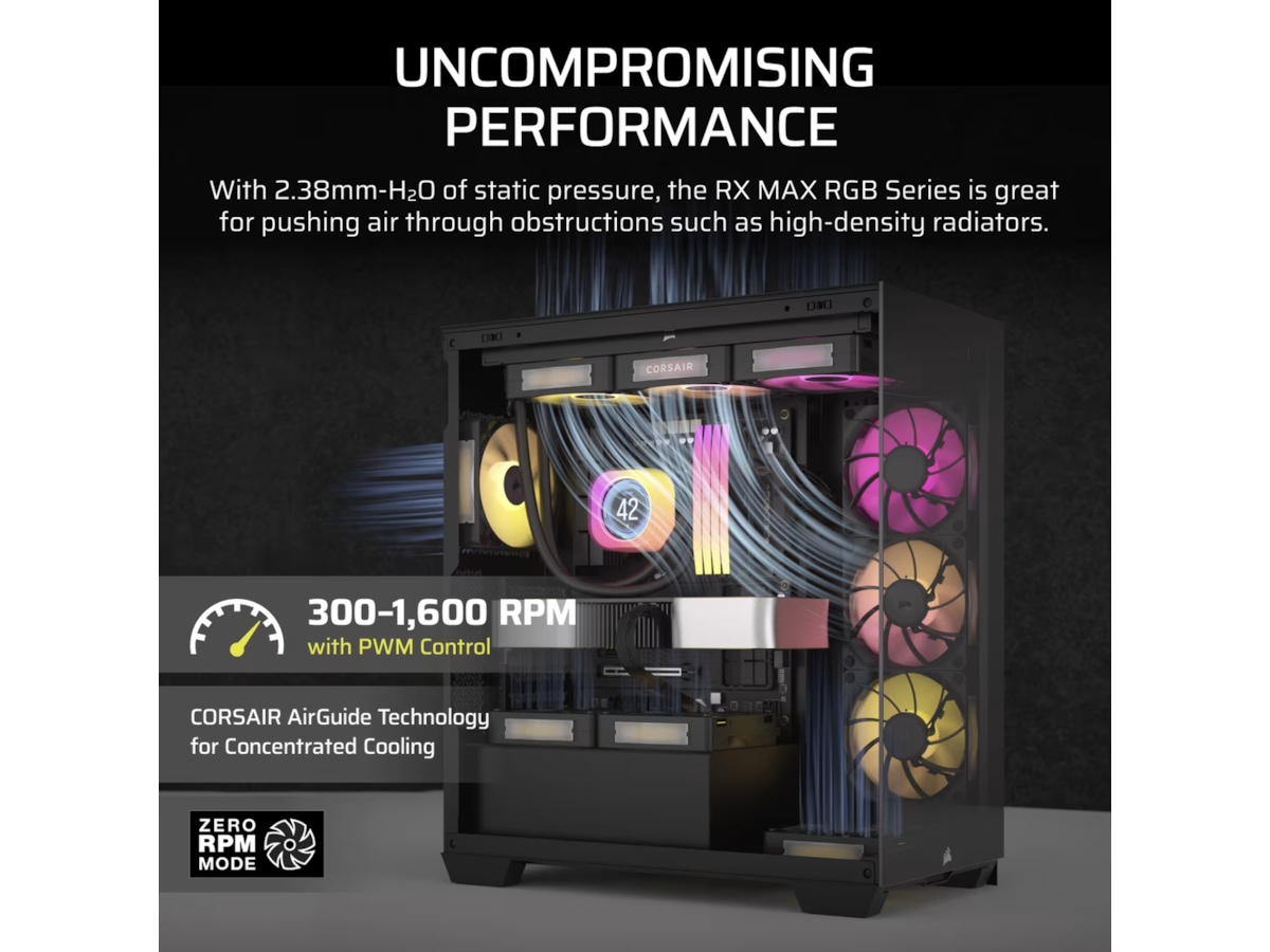Corsair iCUE LINK RX140 RGB MAX Vifte 2pk (sort) -B-Grade Demo annet i datautstyr