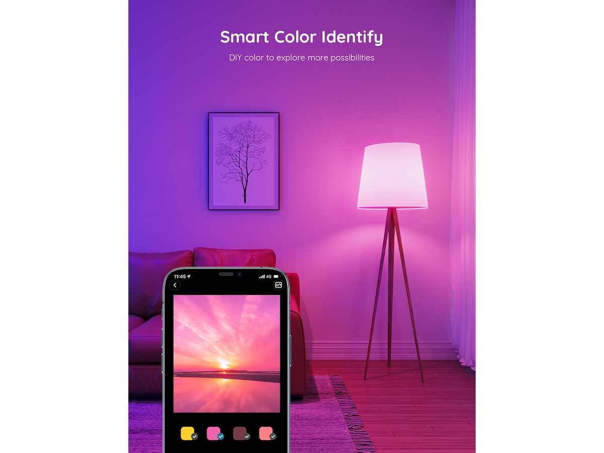 Govee LED Smart Lyspære, 800LM Fargeendring, Wi-Fi & Bluetooth Lyspærer & LED-pærer