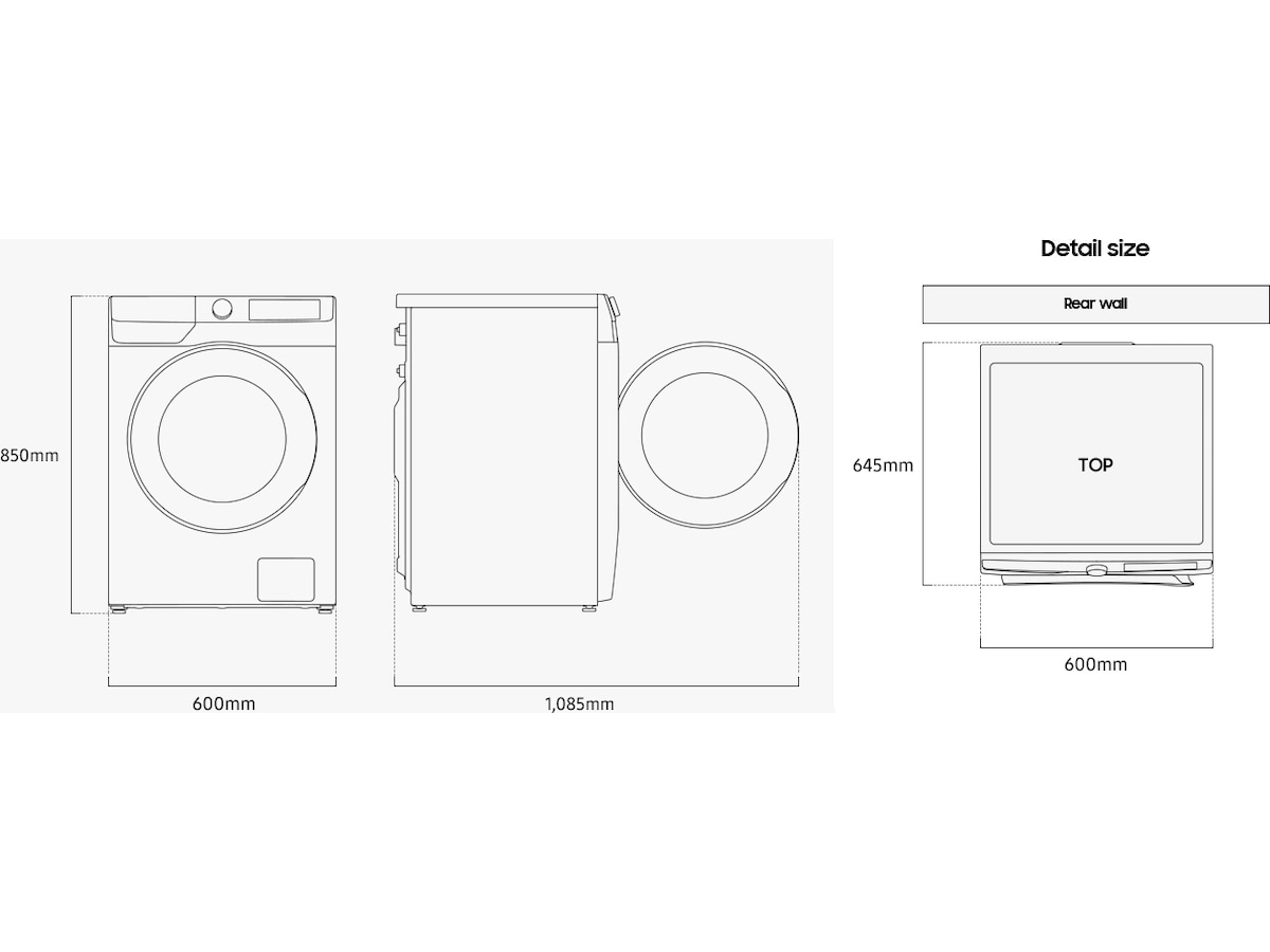 Samsung Vaskemaskin med Tørketrommel AI Wash 9kg + 6kg Kombinert vaskemaskin og tørketrommel
