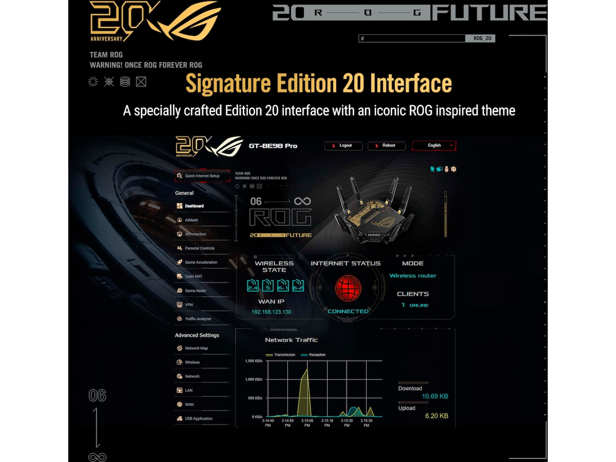 ASUS ROG Rapture GT-BE98 Edition 20 Routere