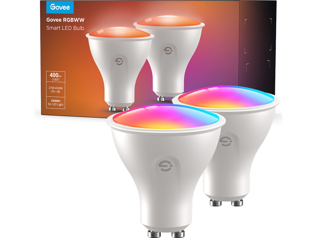 Govee GU10 Wifi&BLE RGBWW Pære 400lm (2-pakk) Lyspærer & LED-pærer
