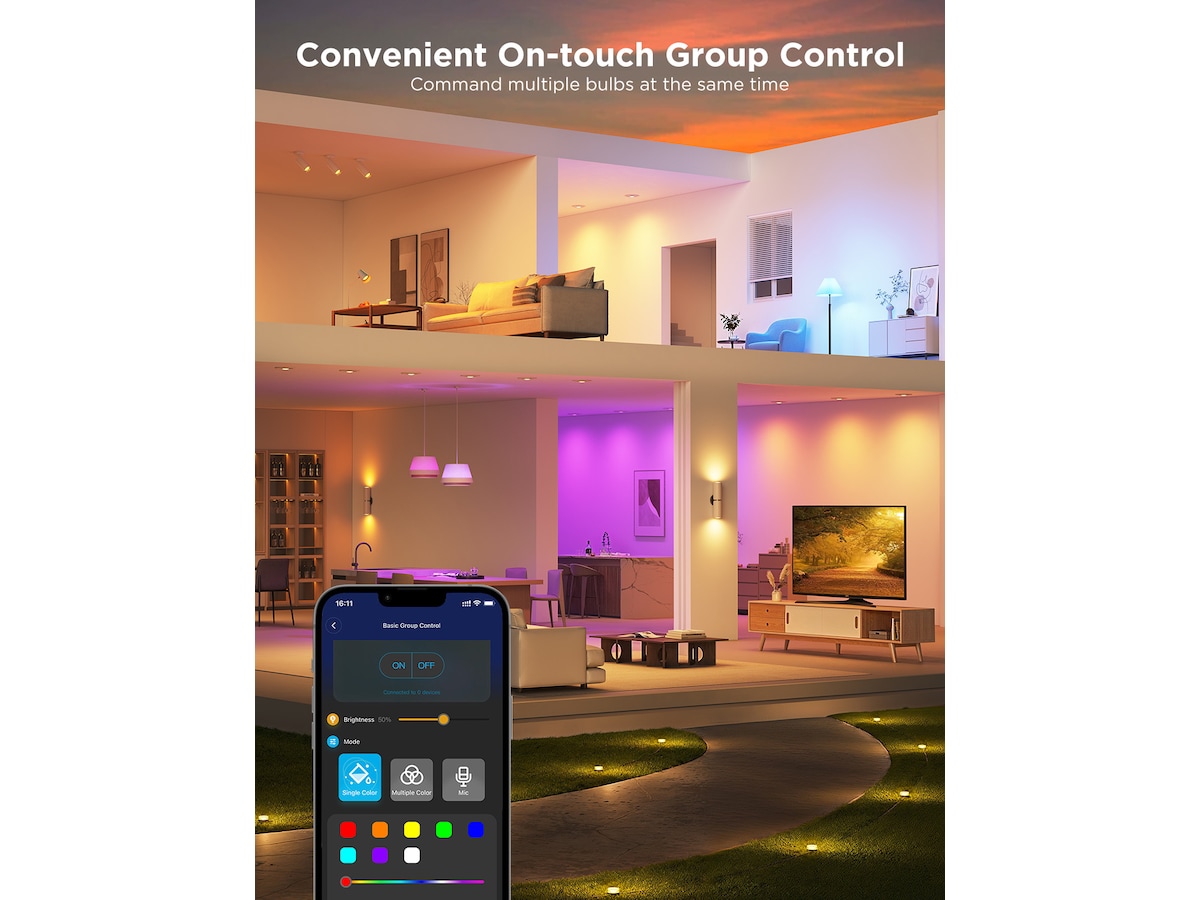 Govee GU10 Wifi&BLE RGBWW Pære 400lm (2-pakk) Lyspærer & LED-pærer