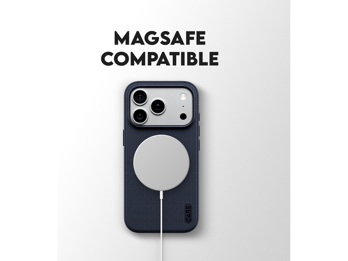 PanzerGlass CARE iPhone 17 Pro/18 Pro Fusion Fabric deksel (blå) Mobildeksel