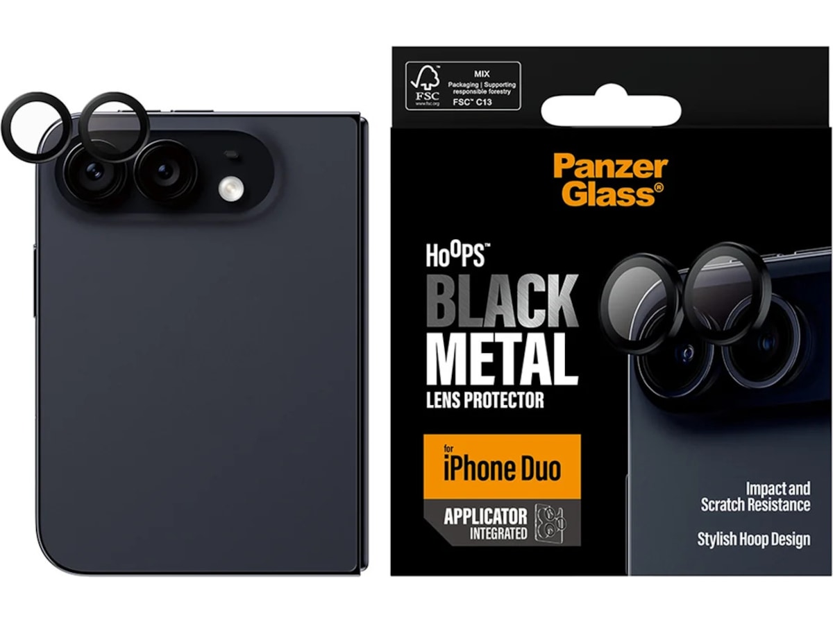 PanzerGlass Hoops Linsebeskytter iPhone Duo (sort) Skjermbeskytter