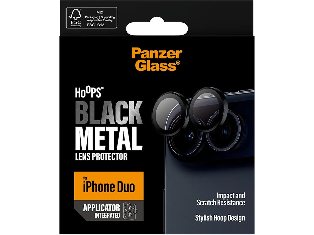 PanzerGlass Hoops Linsebeskytter iPhone Duo (sort) Skjermbeskytter