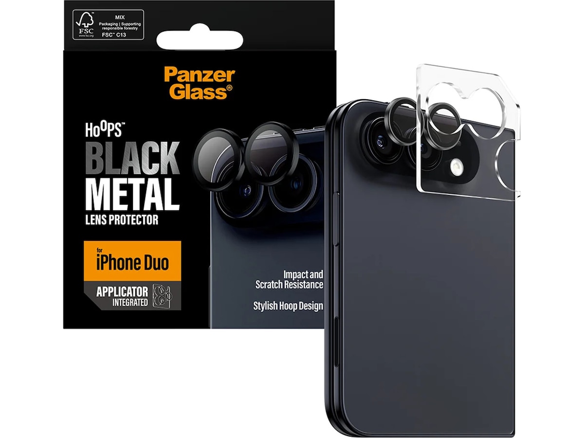 PanzerGlass Hoops Linsebeskytter iPhone Duo (sort) Skjermbeskytter