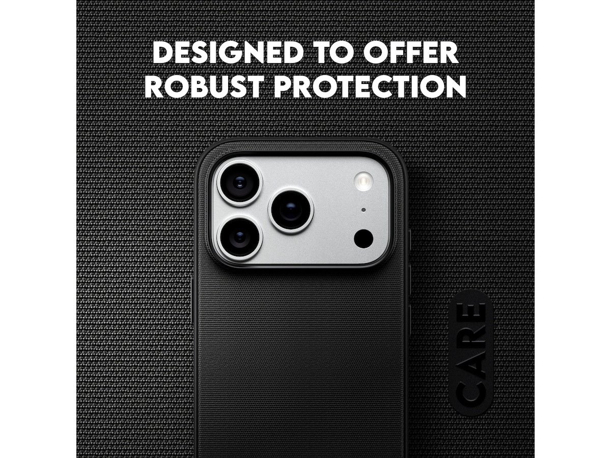 PanzerGlass CARE iPhone 17 Pro/18 Pro Fusion Fabric deksel (sort) Mobildeksel