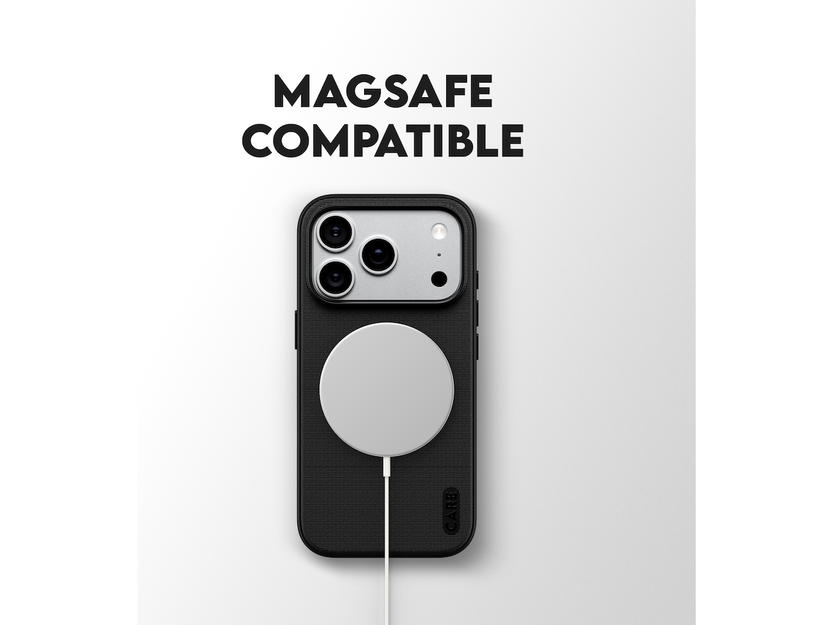 PanzerGlass CARE iPhone 17 Pro/18 Pro Fusion Fabric deksel (sort) Mobildeksel