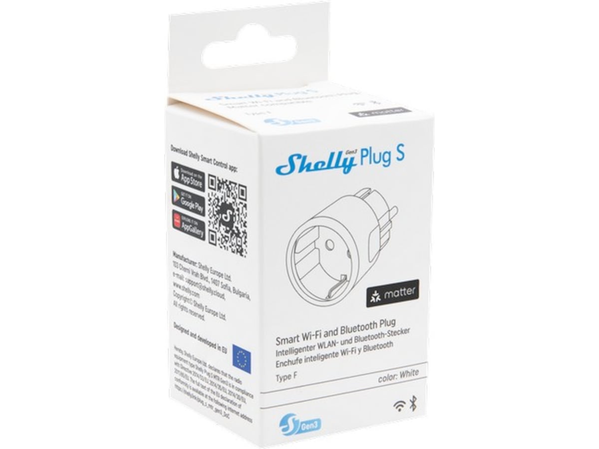 Shelly Plug S Gen3 (hvit) Smart strømstyring