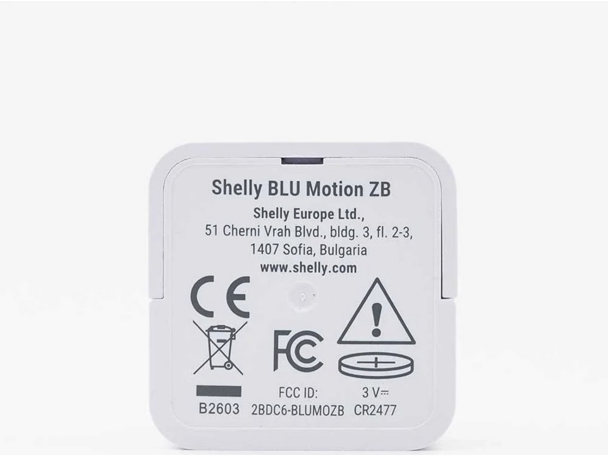 Shelly BLU Motion ZB (hvit) Sensorer