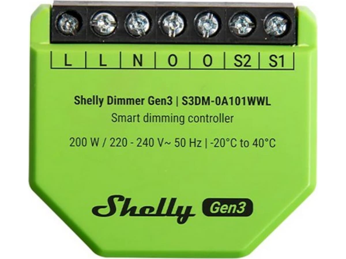 Shelly Dimmer Gen3 Lysbrytere, dimmere & lysstyring