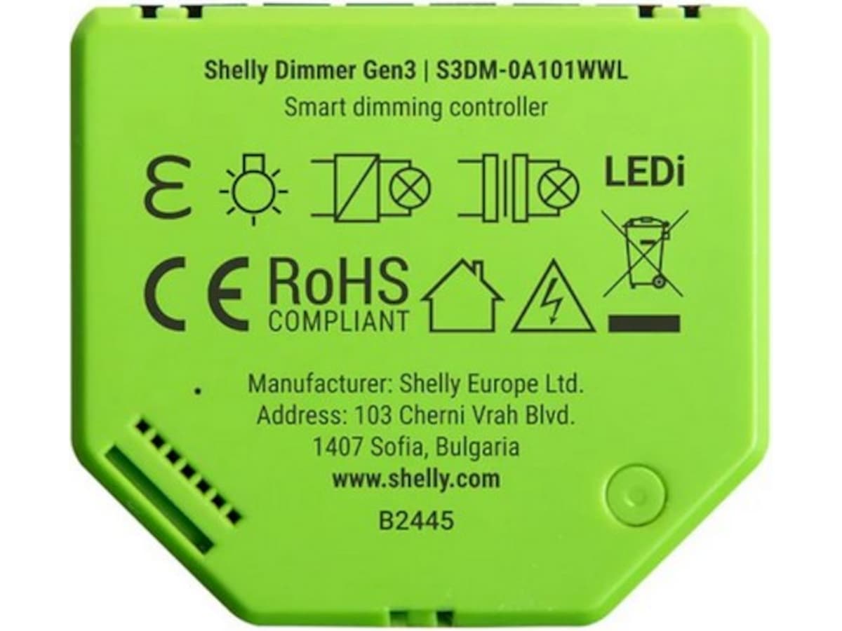 Shelly Dimmer Gen3 Lysbrytere, dimmere & lysstyring