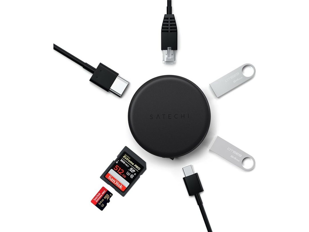Satechi OntheGo 7-i-1 Multiport USB-C Hub Dockingstasjon & USB-HUB