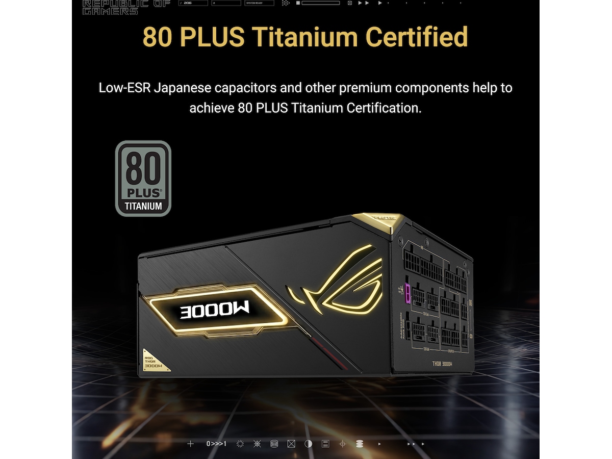 ASUS ROG Thor 3000W Titanium III Edition 20 (ROG Equalizer) Enheter
