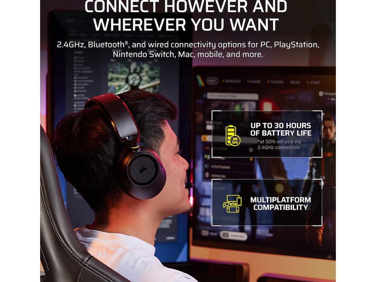 Corsair HS35 v3 Wireless Headset (Carbon) Gamingheadset