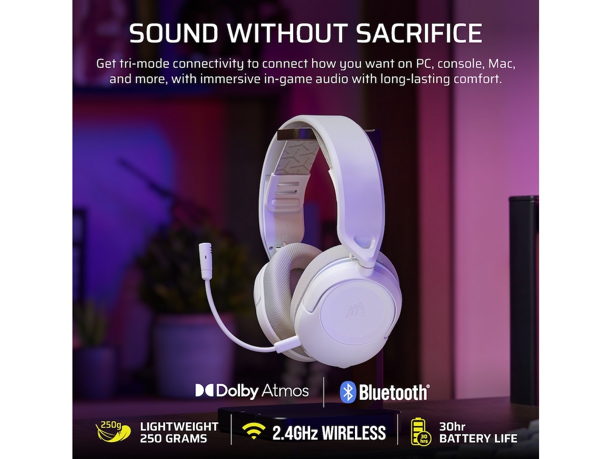 Corsair HS35 v3 Trådløst Headset (hvit) Gamingheadset