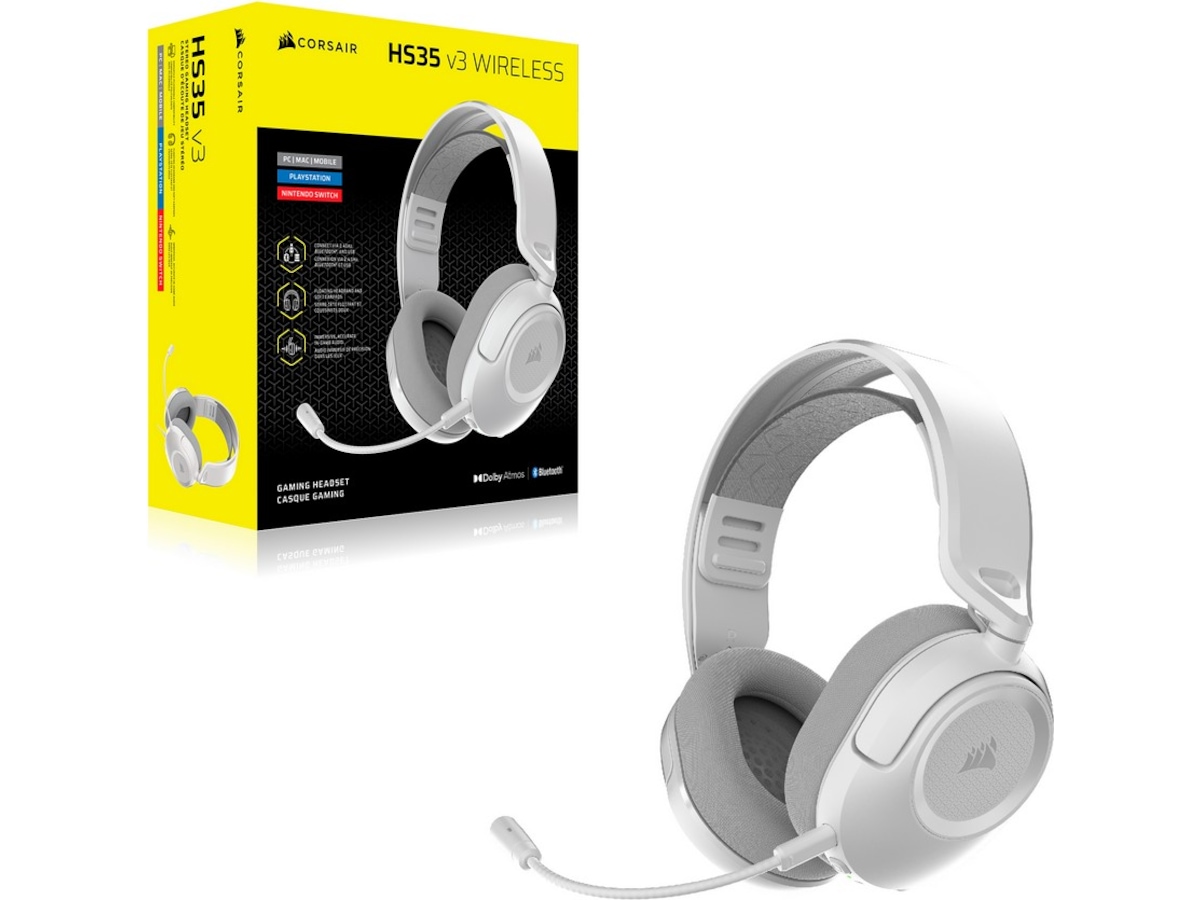 Corsair HS35 v3 Trådløst Headset (hvit) Gamingheadset