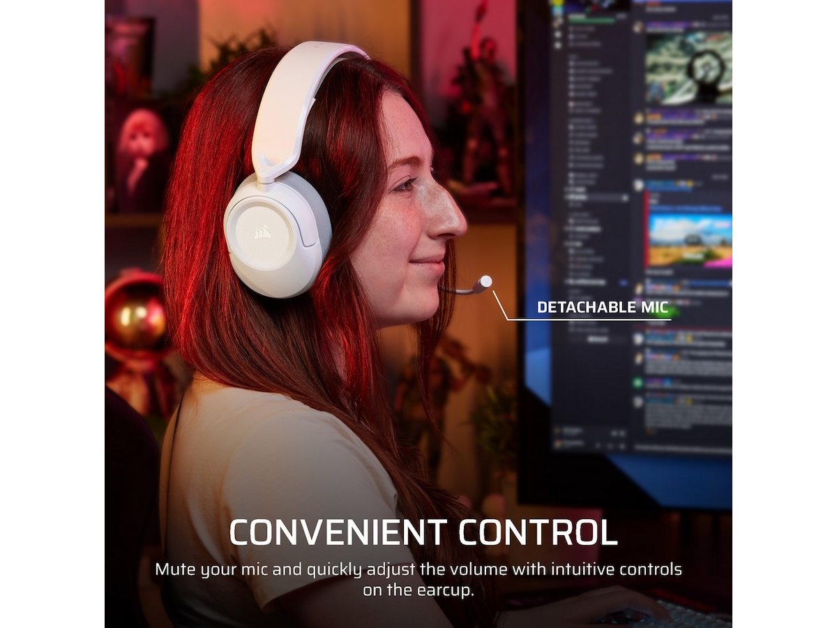 Corsair HS35 v3 Trådløst Headset (hvit) Gamingheadset