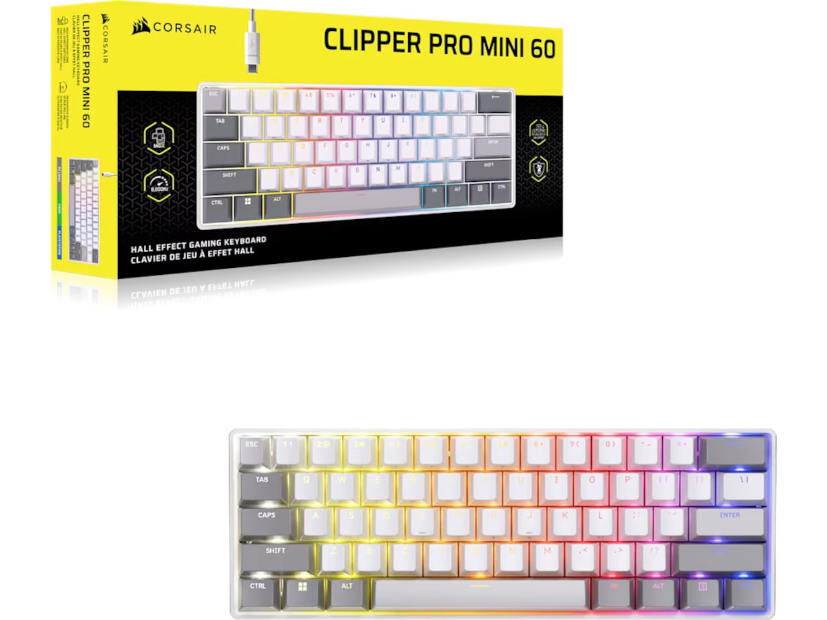 CORSAIR CLIPPER PRO MINI 60 (white) Gamingtastatur