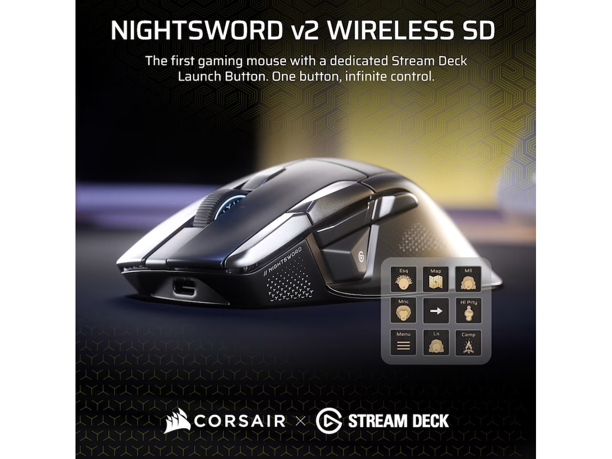 CORSAIR NIGHTSWORD v2 WIRELESS Spillmus Gamingmus