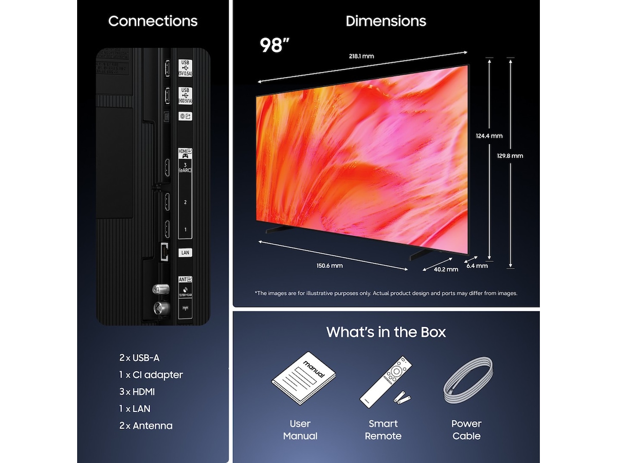 Samsung 98" Crystal UHD 4K Smart TV U9005H (2026) Over 80 tommer TV