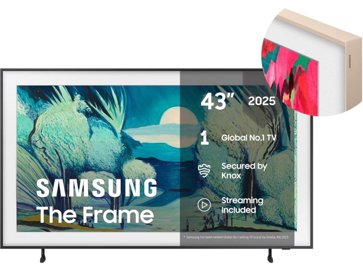 Samsung 43" The Frame LS03FA QLED 4K Smart TV (2025) + Ramme 70 - 79 tommer TV