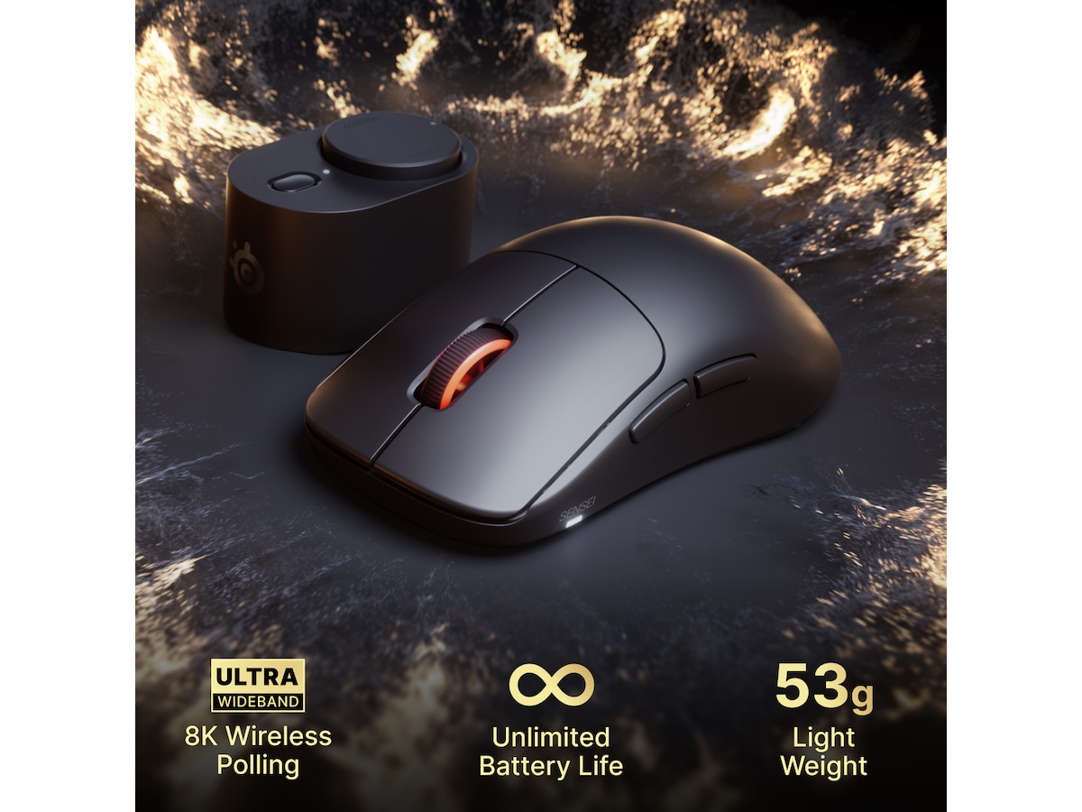 SteelSeries Sensei Pro Wireless (sort) Gamingmus