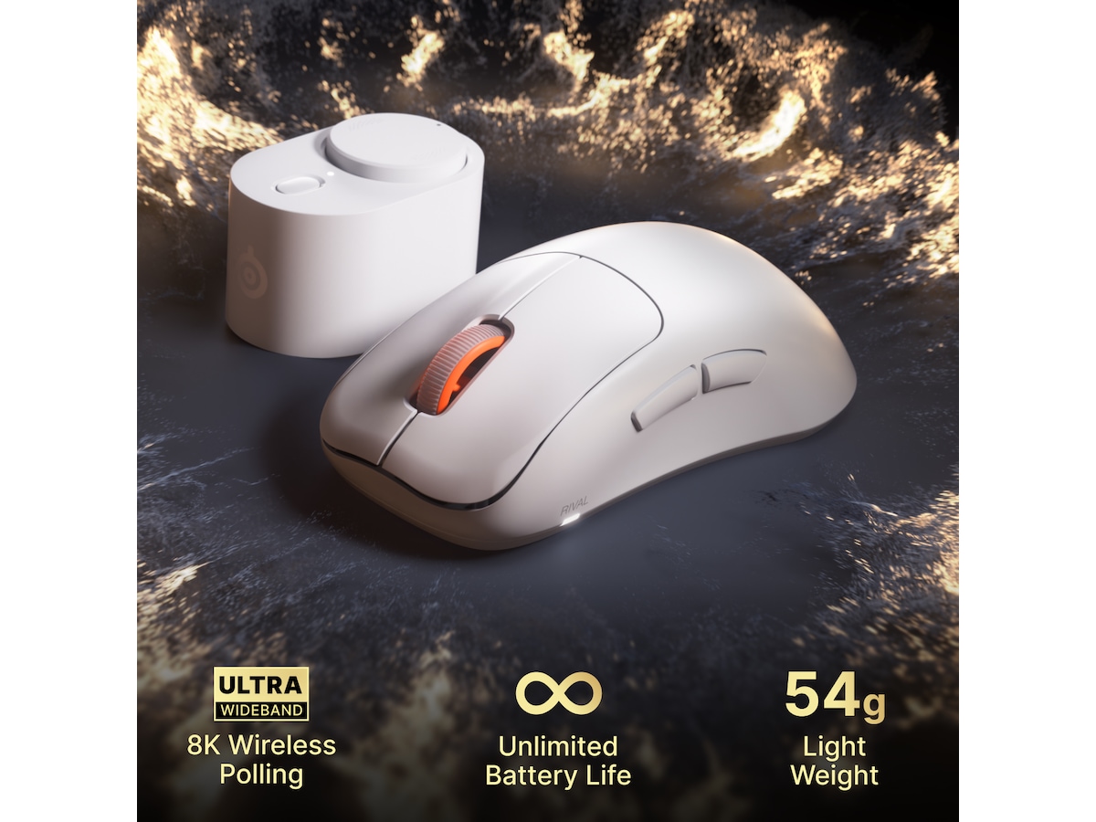 SteelSeries Rival Pro Wireless (hvit) Gamingmus