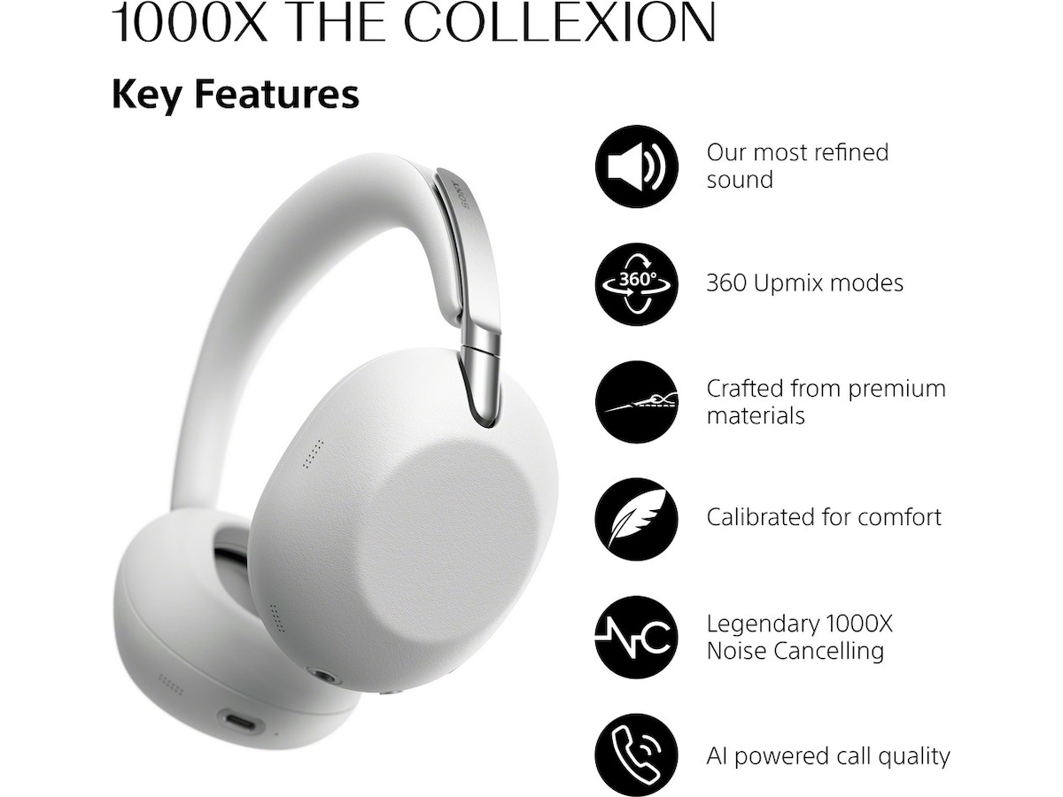Sony 1000X THE COLLEXION Over-Ear Hodetelefoner (platina) Hodetelefoner