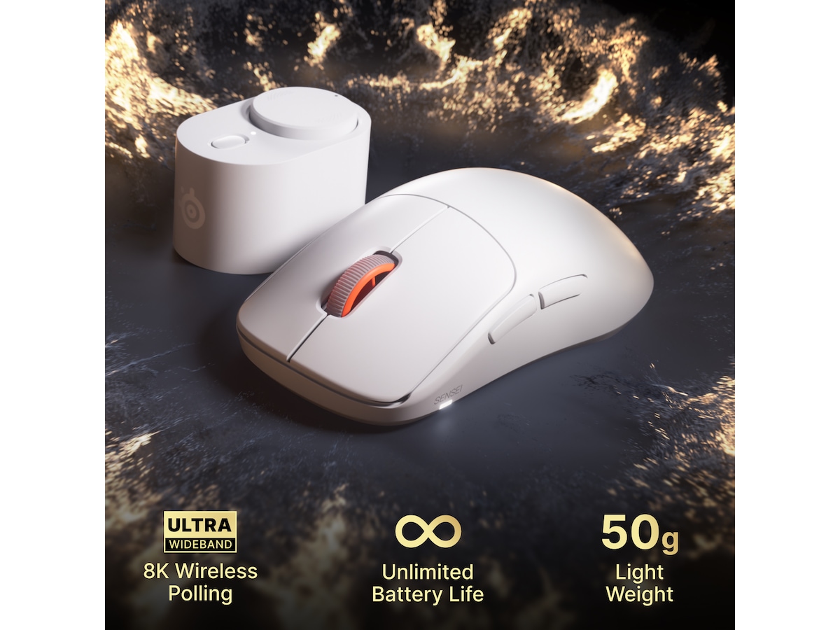 SteelSeries Sensei Pro Wireless Mini (hvit) Gamingmus