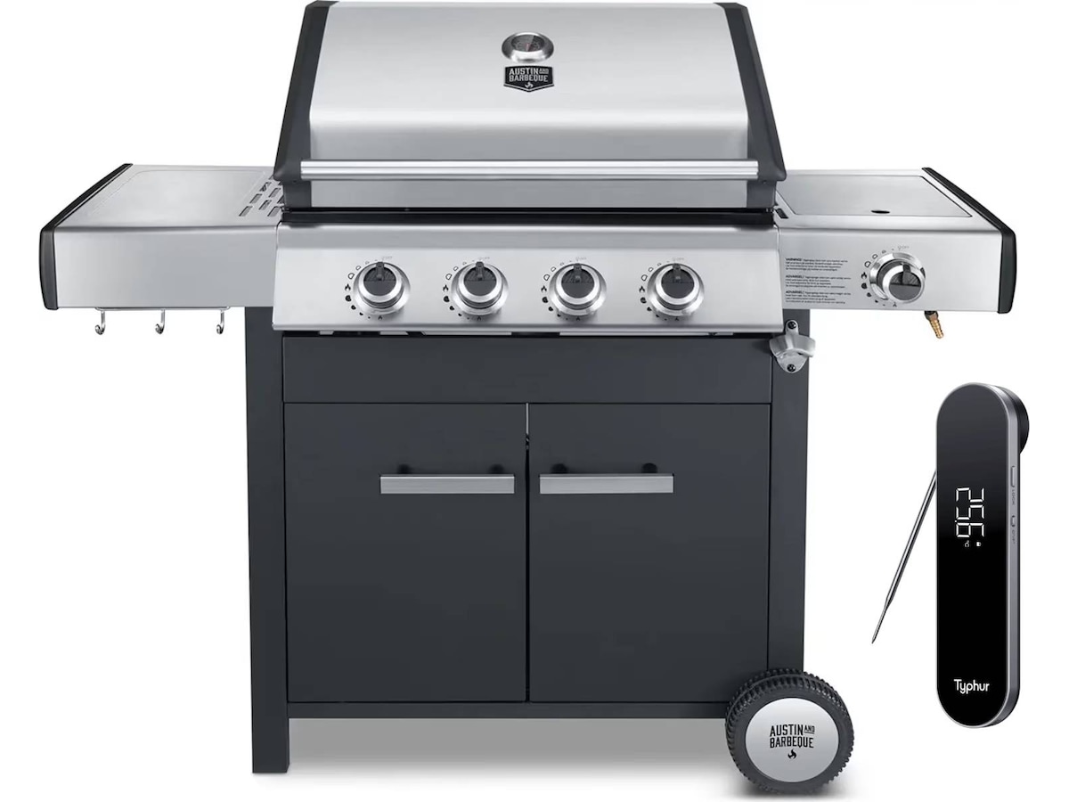 Austin and Barbeque AABQ Classic 4+1B gassgrill + kjøttermometer Grill
