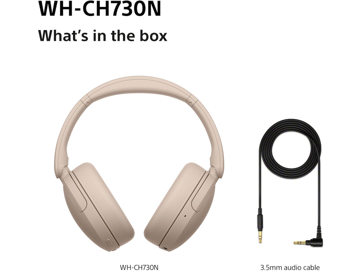 Sony WH-CH730N trådløse hodetelefoner med støydemping (beige) Hodetelefoner
