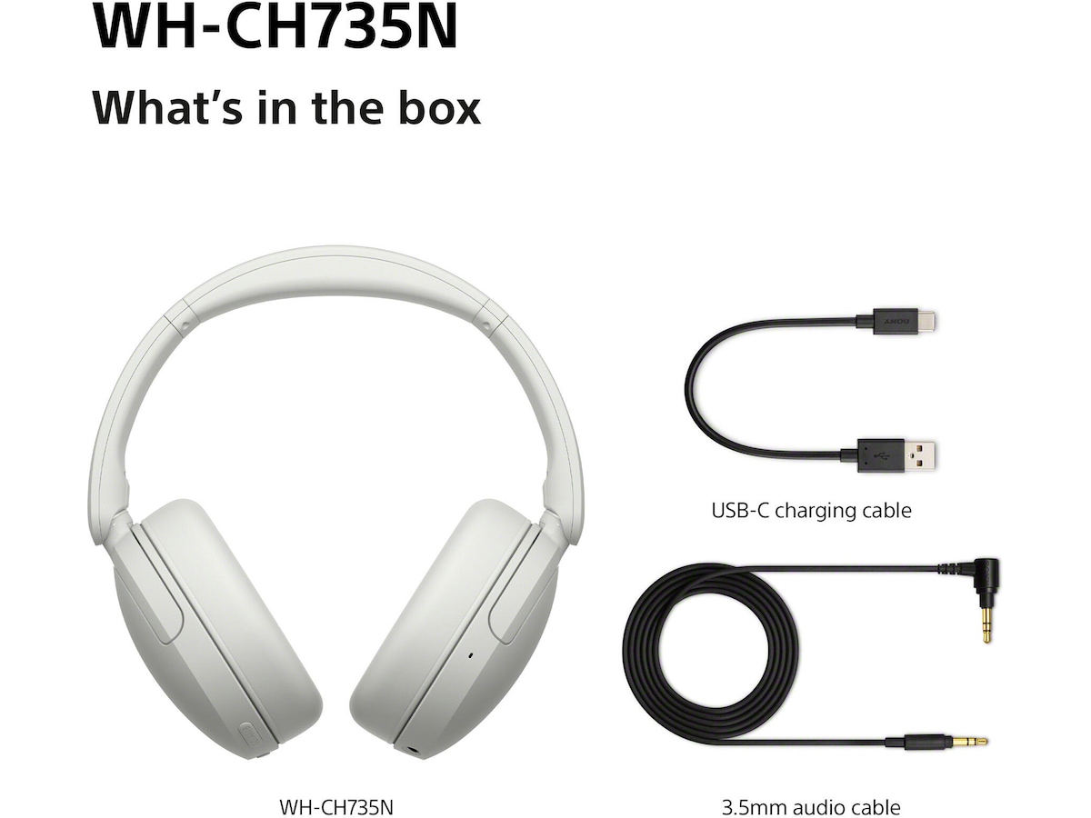 Sony WH-CH735N Trådløse Hodetelefoner (hvit) Hodetelefoner