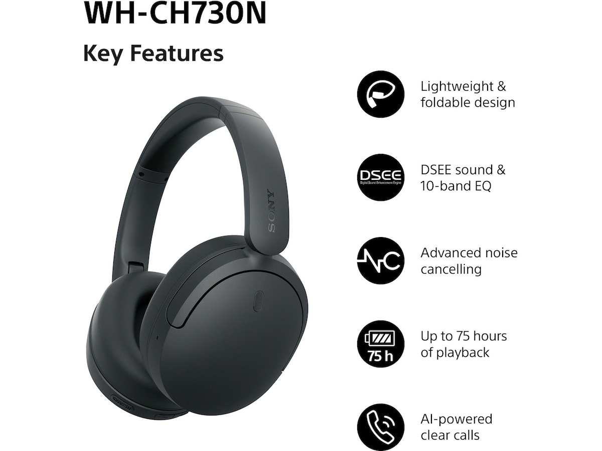 Sony WH-CH730N Trådløse Hodetelefoner (sort) Hodetelefoner