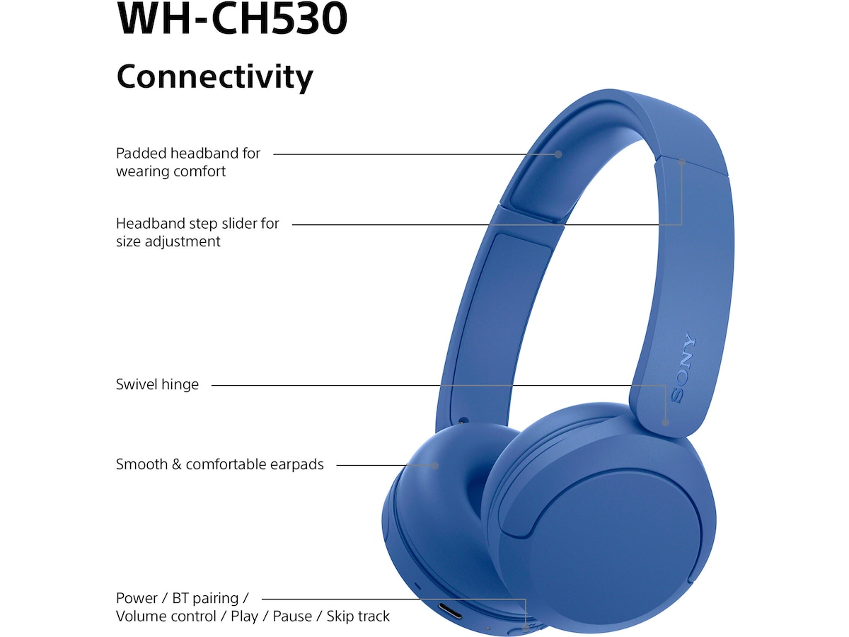 Sony WH-CH530 Trådløse Bluetooth Hodetelefoner (cobalt) Hodetelefoner