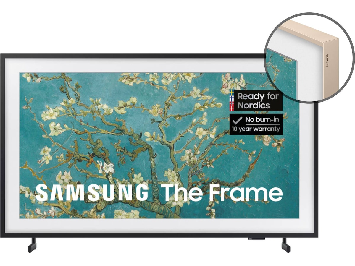 Samsung 32" LS03C The Frame (2023) + sand gold ramme 20 - 49 tommer TV