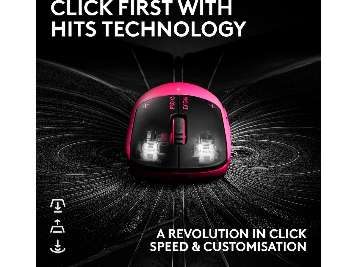 Logitech G PRO X3 SUPERSTRIKE trådløs gamingmus (rosa) Gamingmus