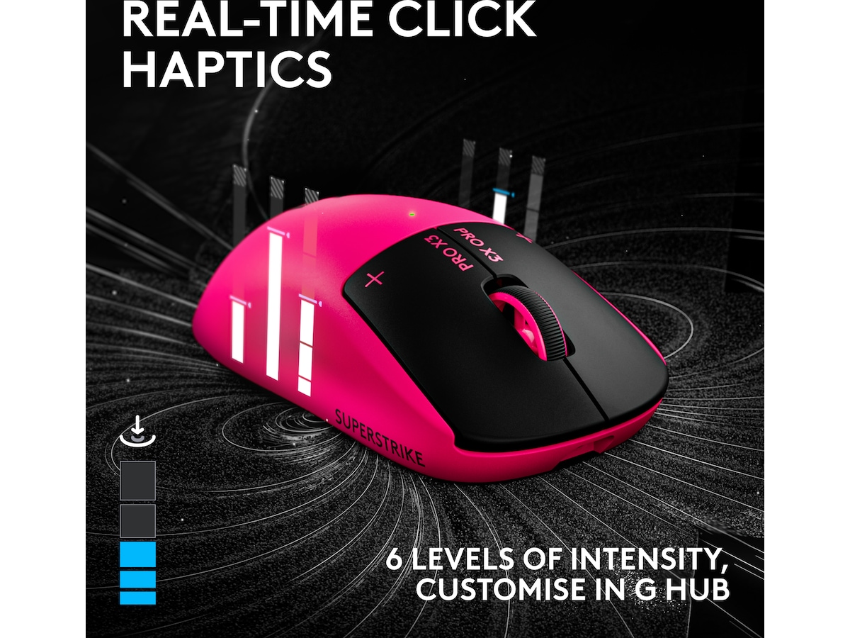 Logitech G PRO X3 SUPERSTRIKE trådløs gamingmus (rosa) Gamingmus