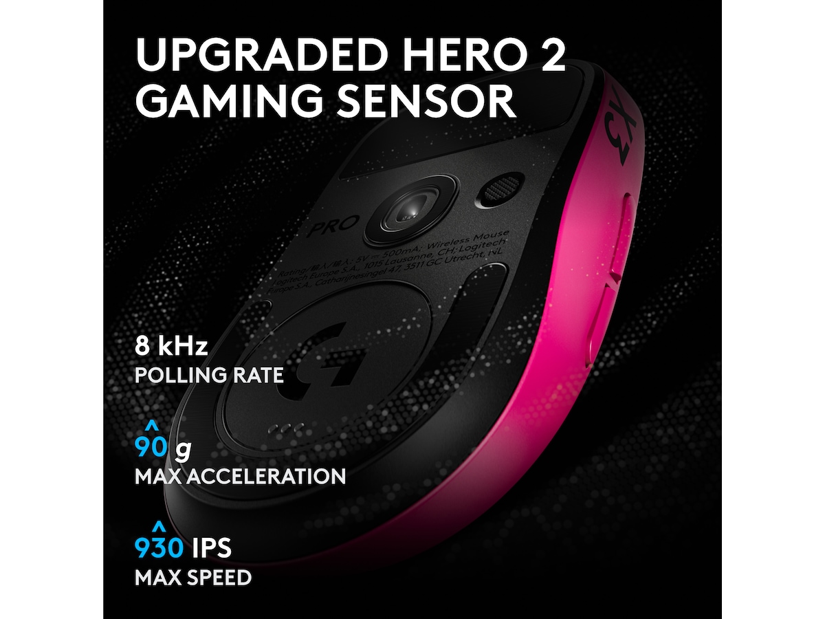 Logitech G PRO X3 SUPERSTRIKE trådløs gamingmus (rosa) Gamingmus