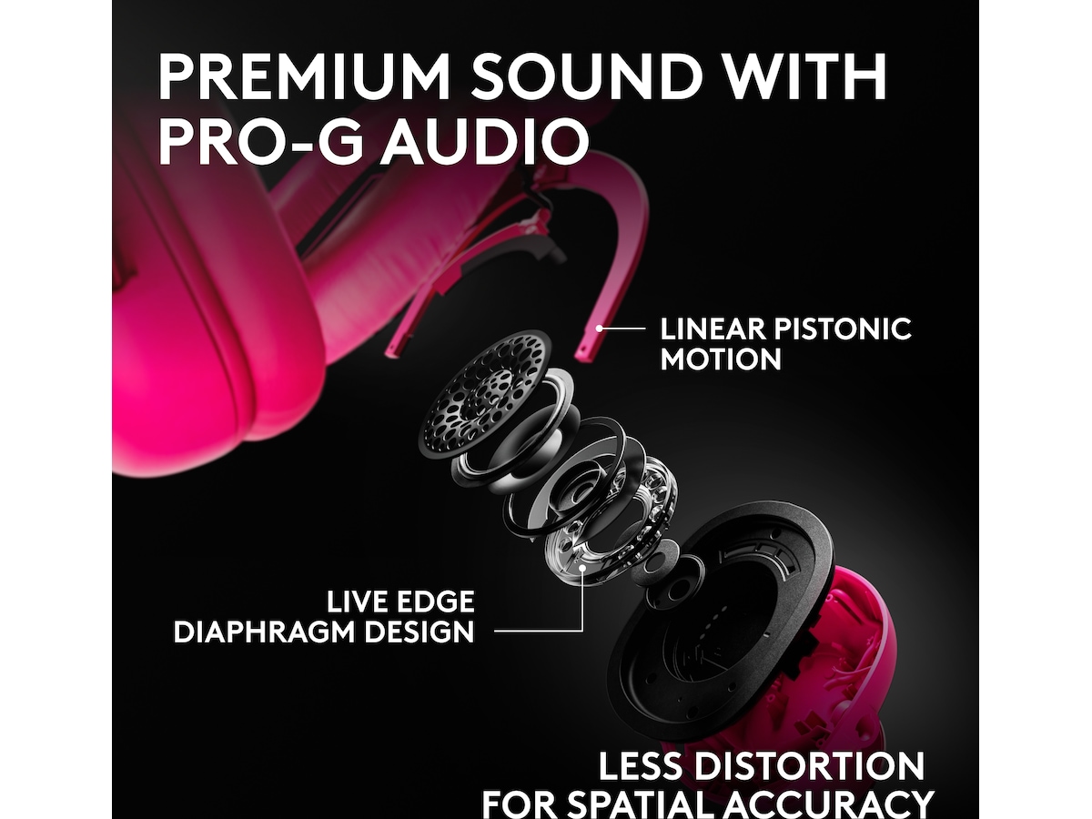 Logitech G PRO X3 LIGHTSPEED trådløst gaming headset (magneta) Gamingheadset