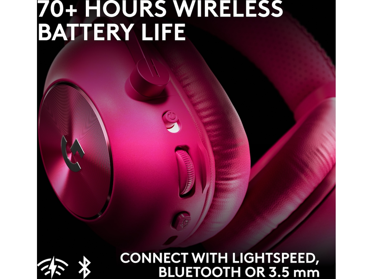 Logitech G PRO X3 LIGHTSPEED trådløst gaming headset (magneta) Gamingheadset
